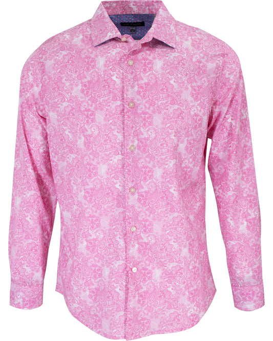 NIGEL PAISLEY WAVE SHIRT IN PINK