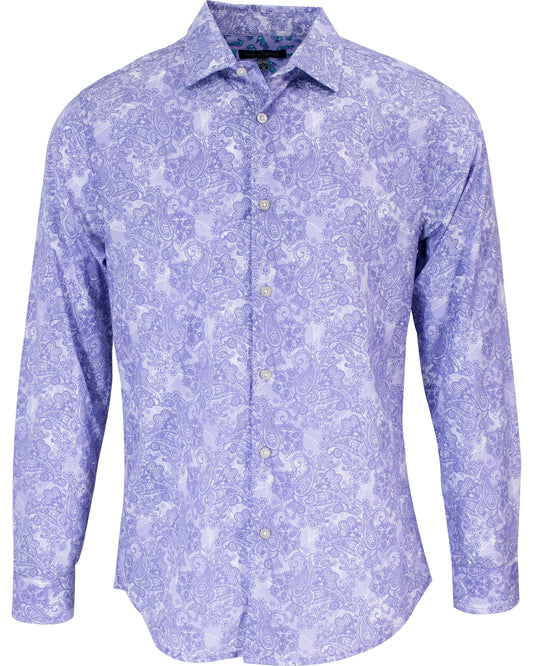 NIGEL PAISLEY WAVE SHIRT IN LAVENDER