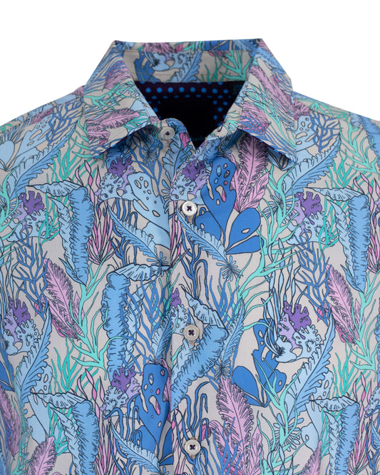 NORMAN FLORAL TIDE SHIRT IN PUMICE