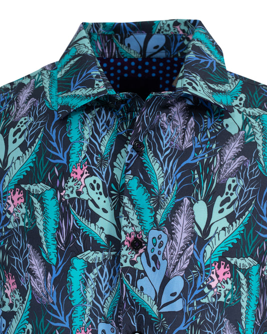 NORMAN FLORAL TIDE SHIRT IN SMOKE