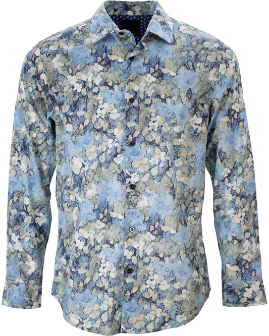 Norman Painters Floral Blue Shirt