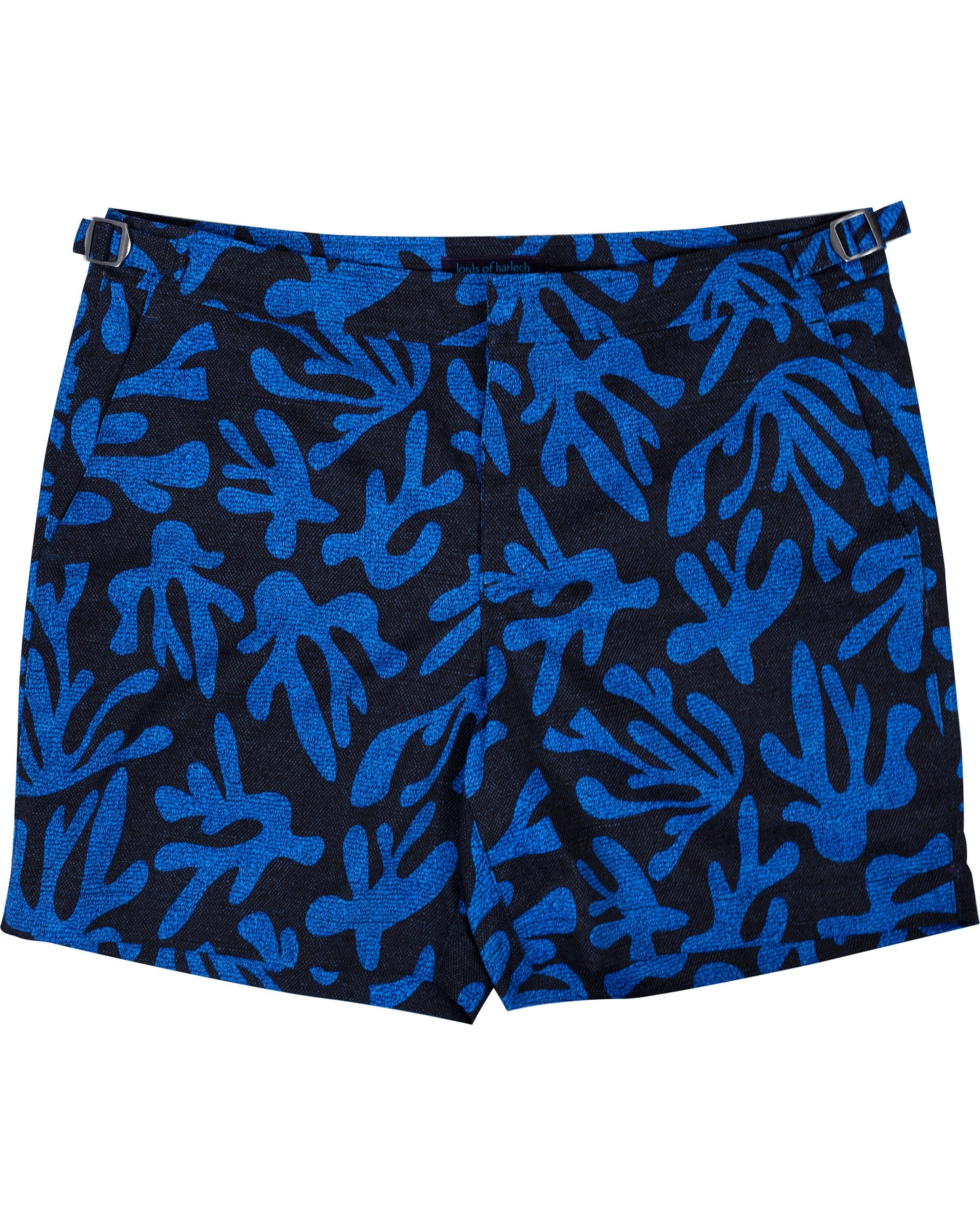 POOL LOOP CORAL CANVAS SWIM SHORT IN BLUE