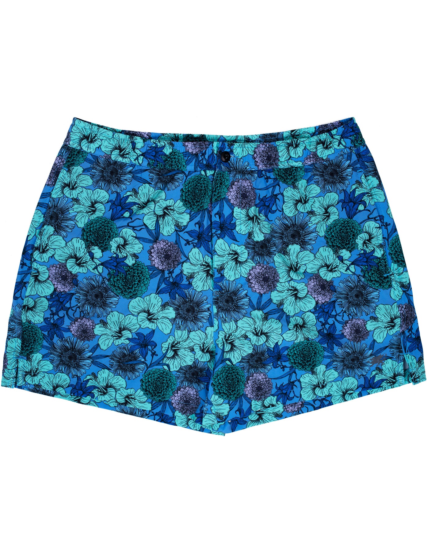 QUACK HIBISCUS GARDEN SWIM SHORT IN BLUE