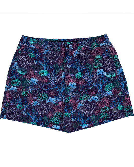 QUACK CORAL GARDEN SWIM SHORT IN PURPLE