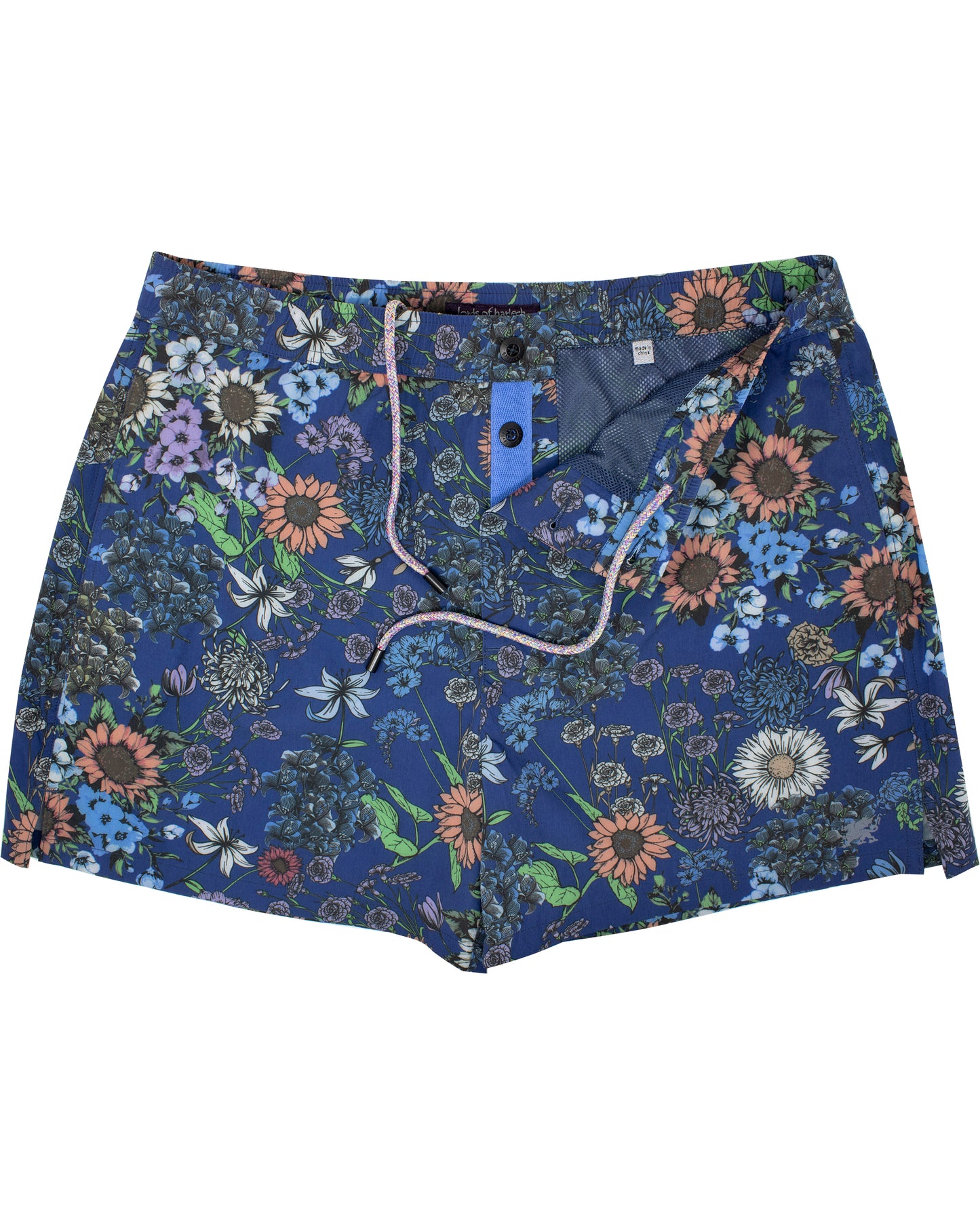 Quack 2 Rumspringa Floral Navy Swim Trunk