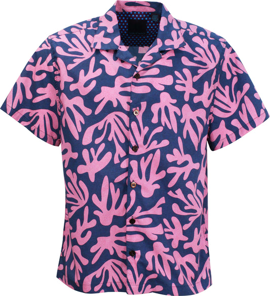 RALPH LOOP CORAL CANVAS CAMP SHIRT IN PINK