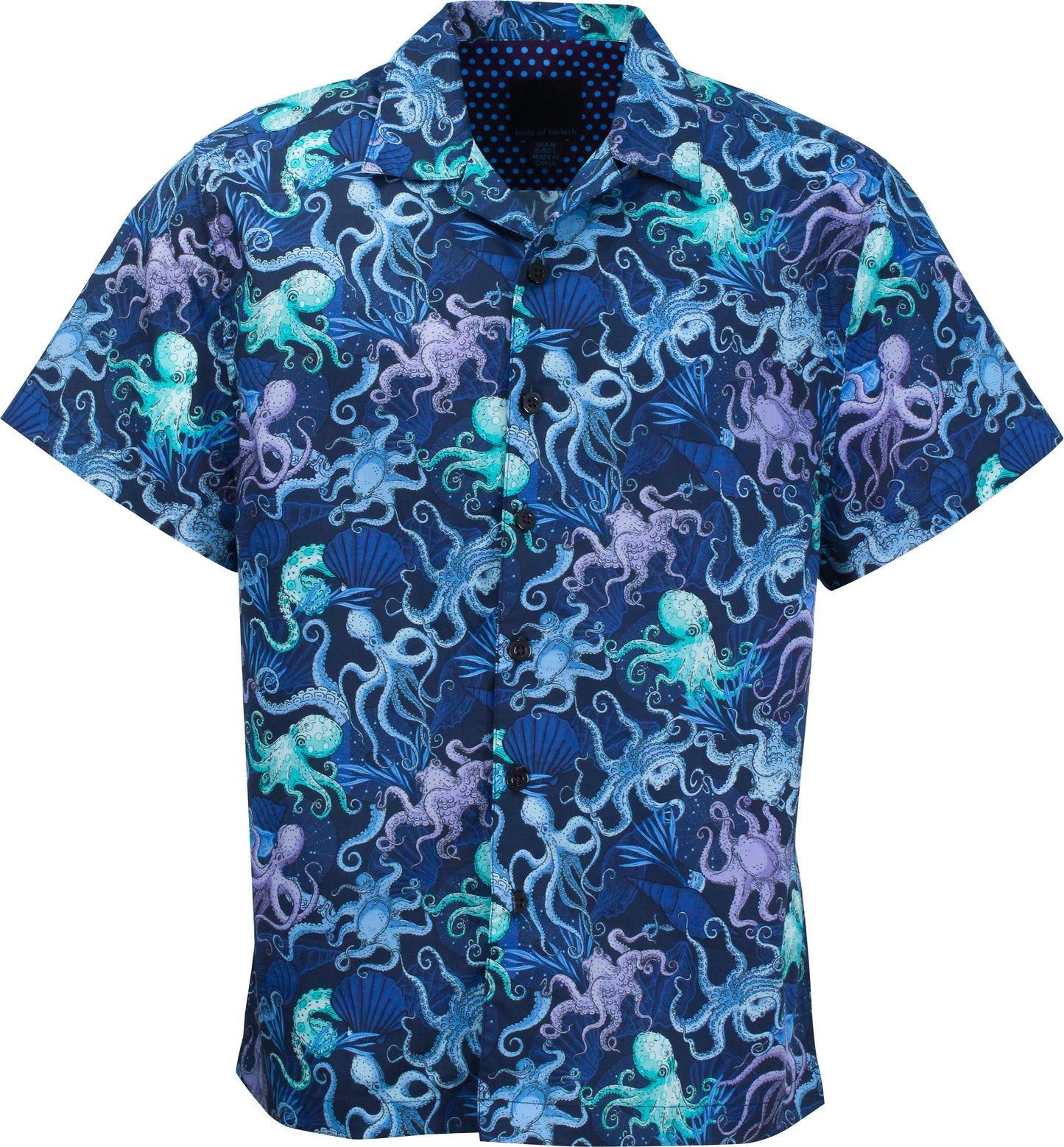 RALPH OCTOPUS PARTY CAMP SHIRT IN NAVY