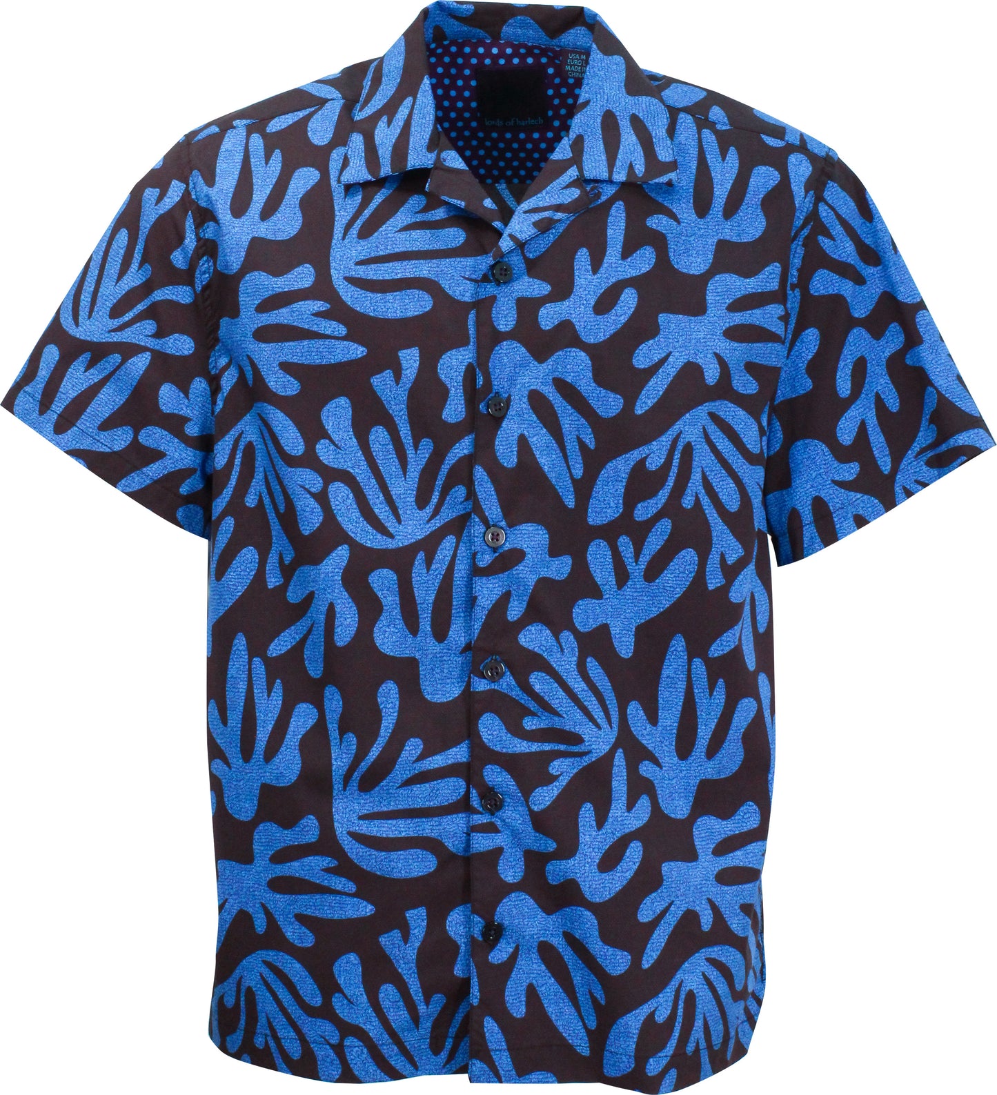 RALPH LOOP CORAL CANVAS CAMP SHIRT IN BLUE