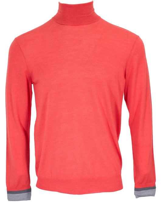 RONALD MERINO TURTLENECK SWEATER - GERANIUM