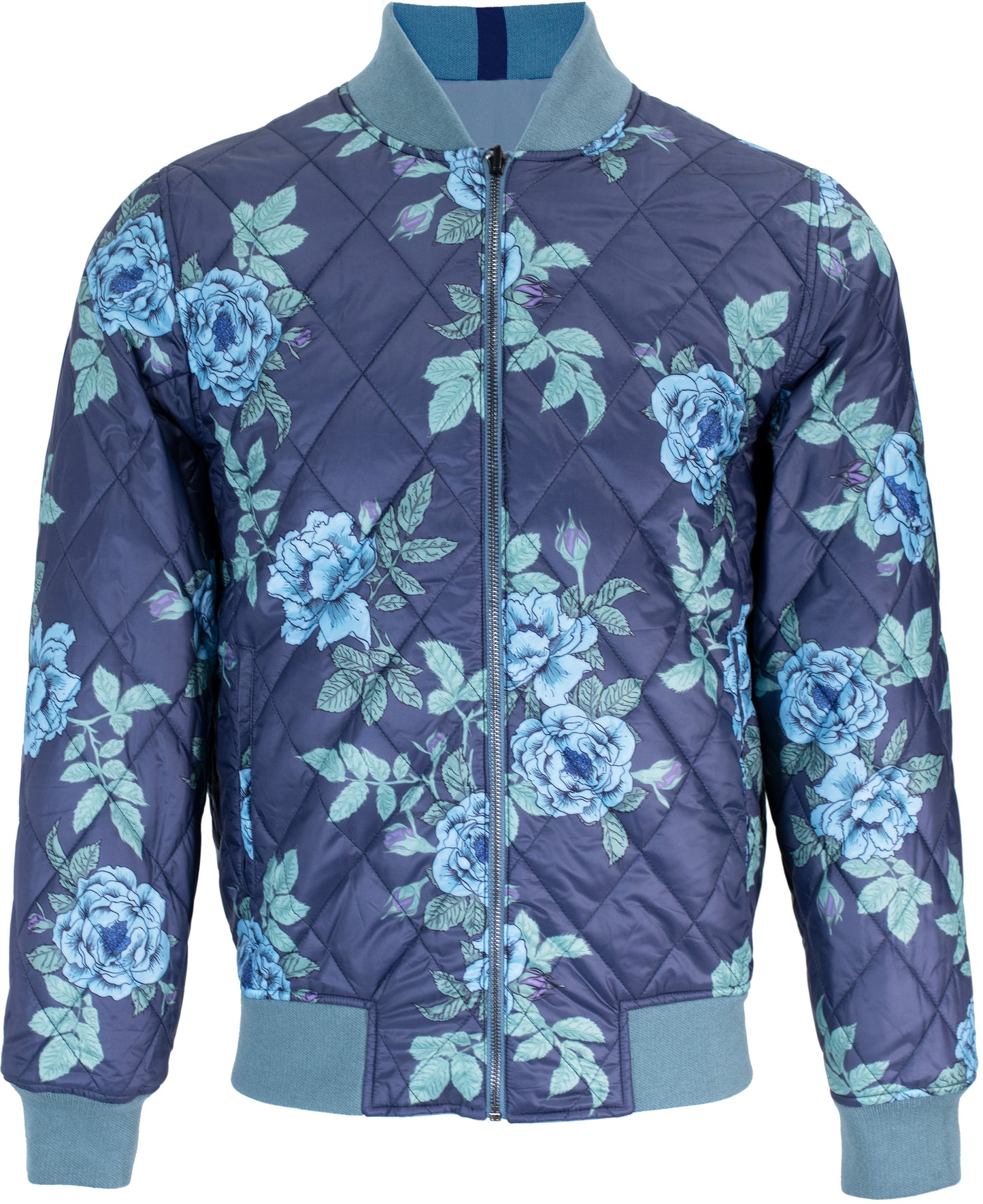 RON REVERSIBLE BOMBER JACKET IN AEGEAN