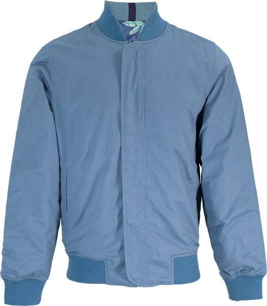 RON REVERSIBLE BOMBER JACKET IN AEGEAN