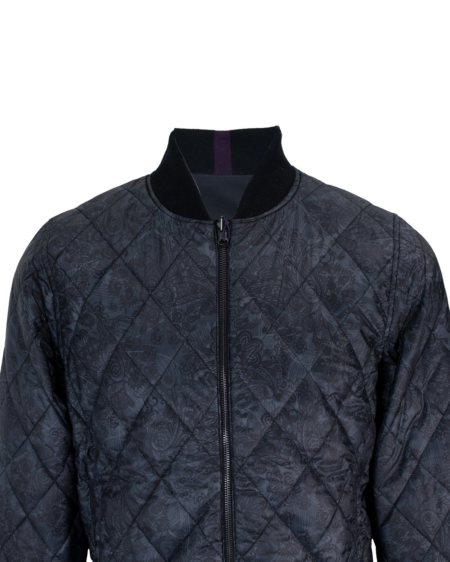 RON REVERSIBLE BOMBER JACKET IN BLACK