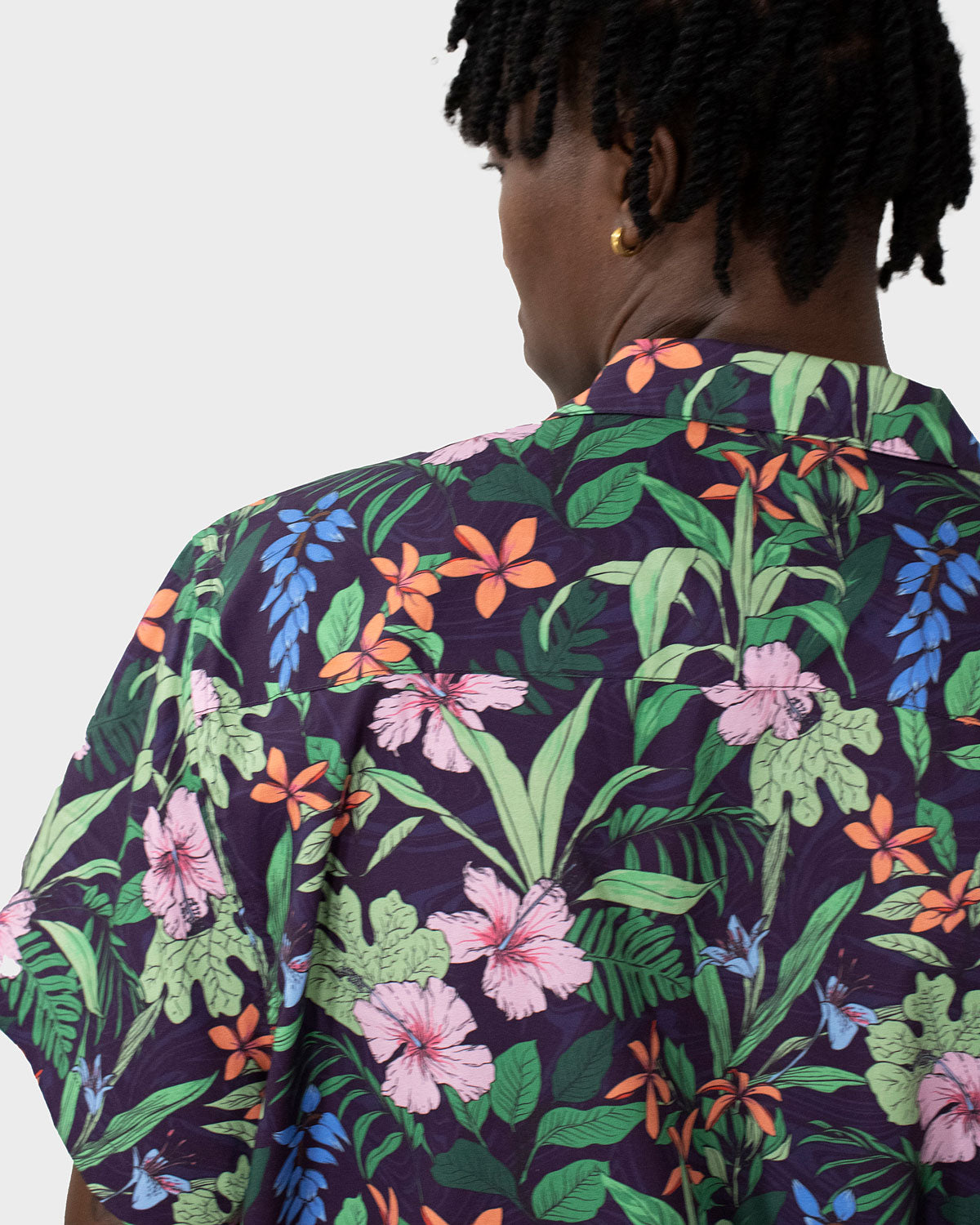 RALPH SWIRL FLORAL CAMP SHIRT IN PURPLE