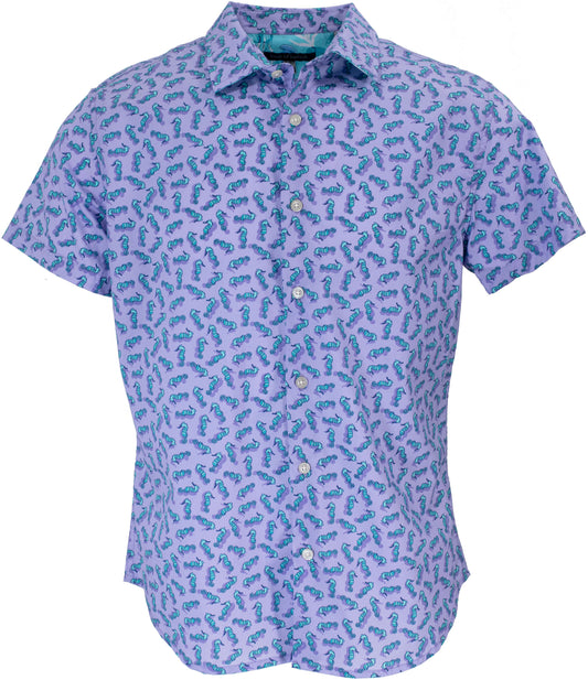 SCOTT SWIMMING SEAHORSES SHIRT IN LAVENDER