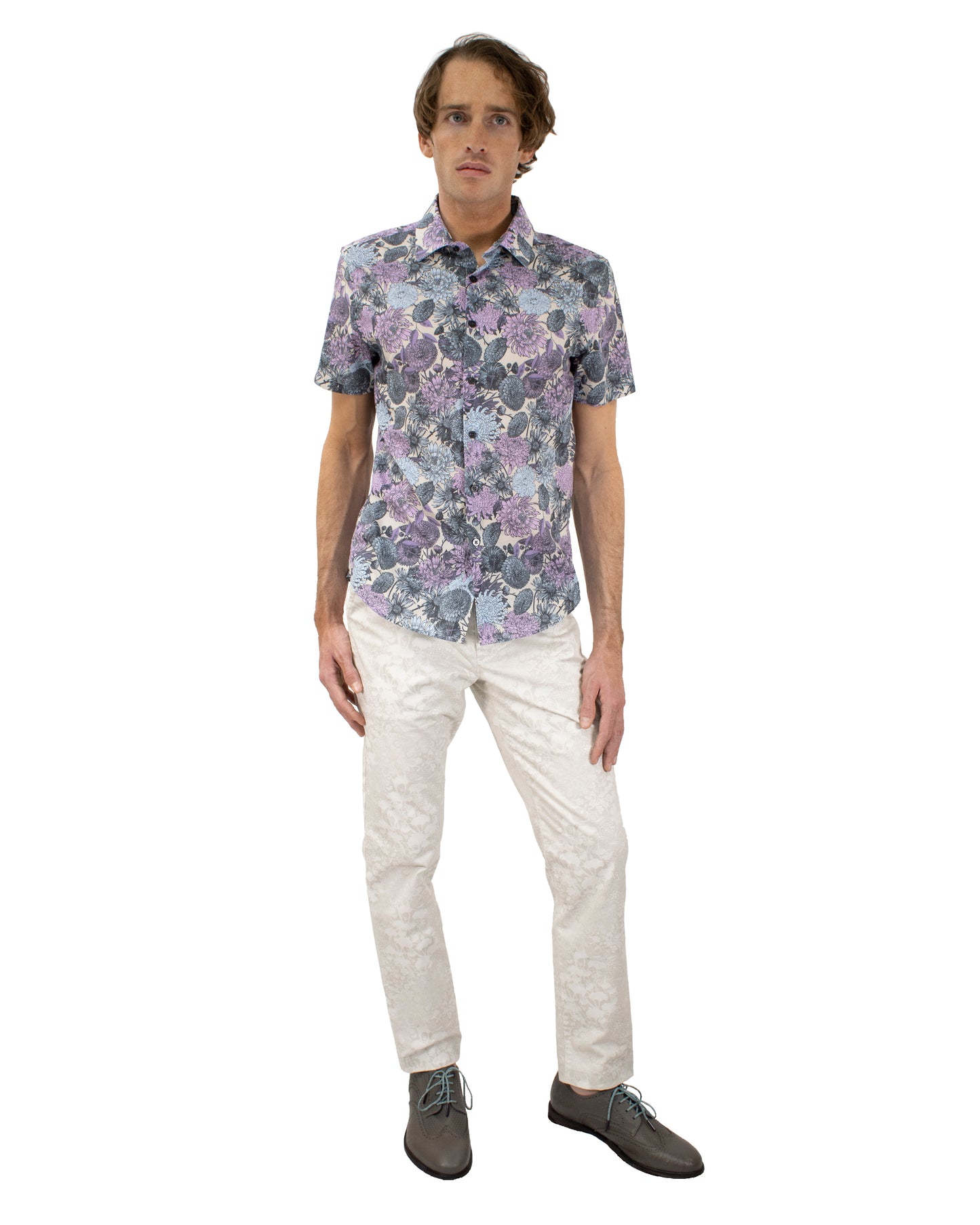 Scott Mums Floral Lavender Shirt