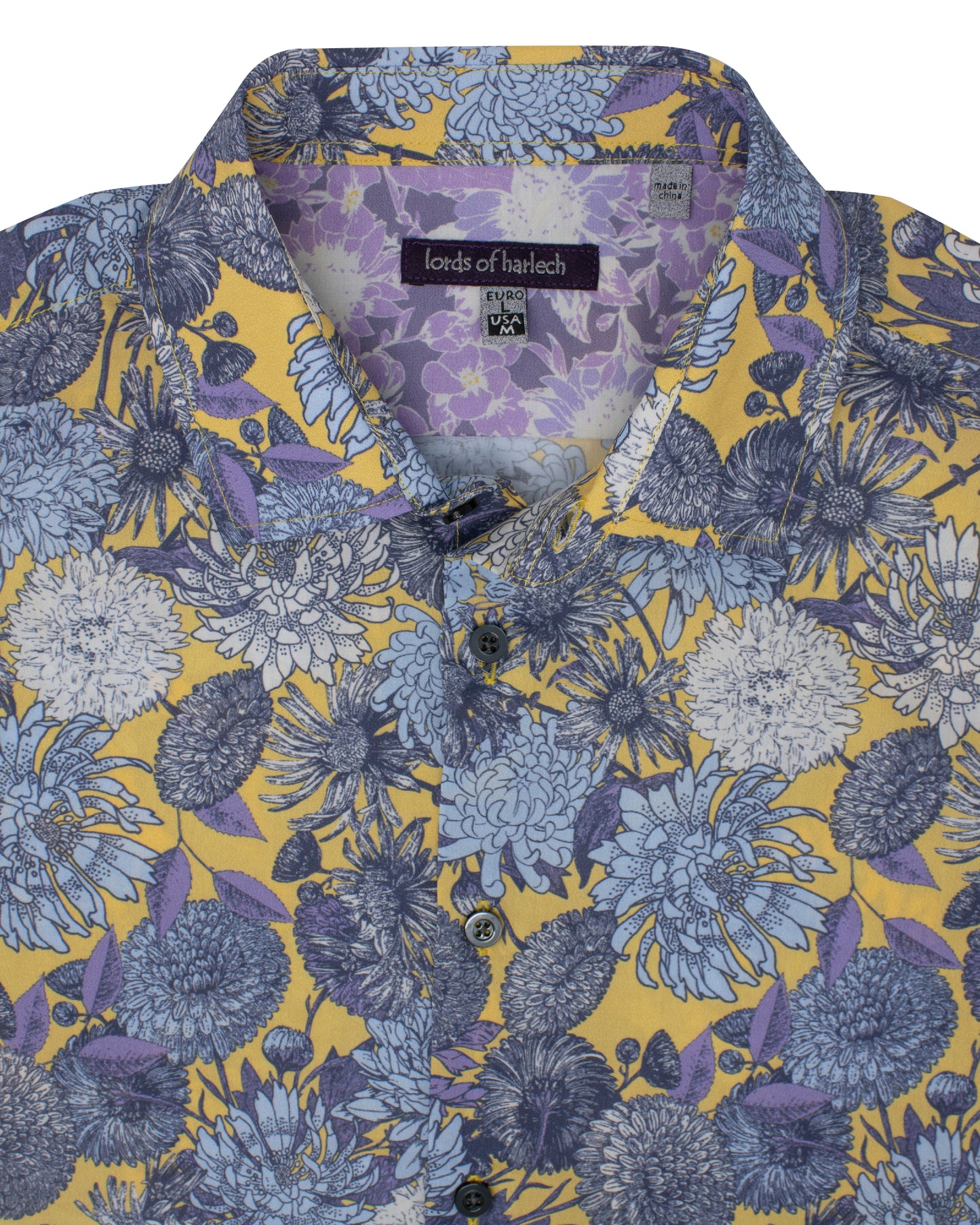 Scott Mums Floral Yellow Shirt