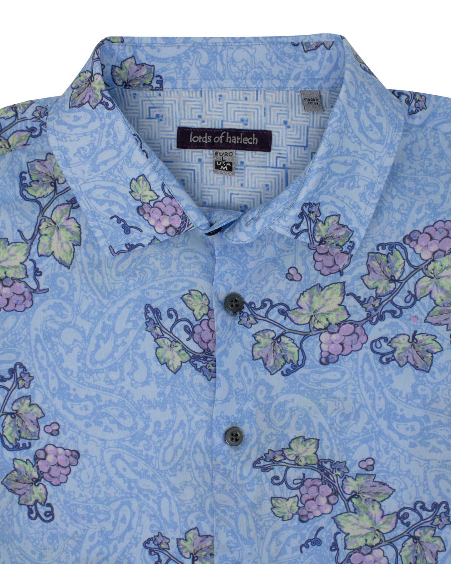 Scott Paisley Vines Blue Shirt