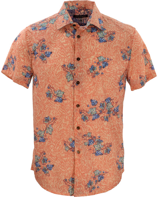 Scott Paisley Vines Peach Shirt