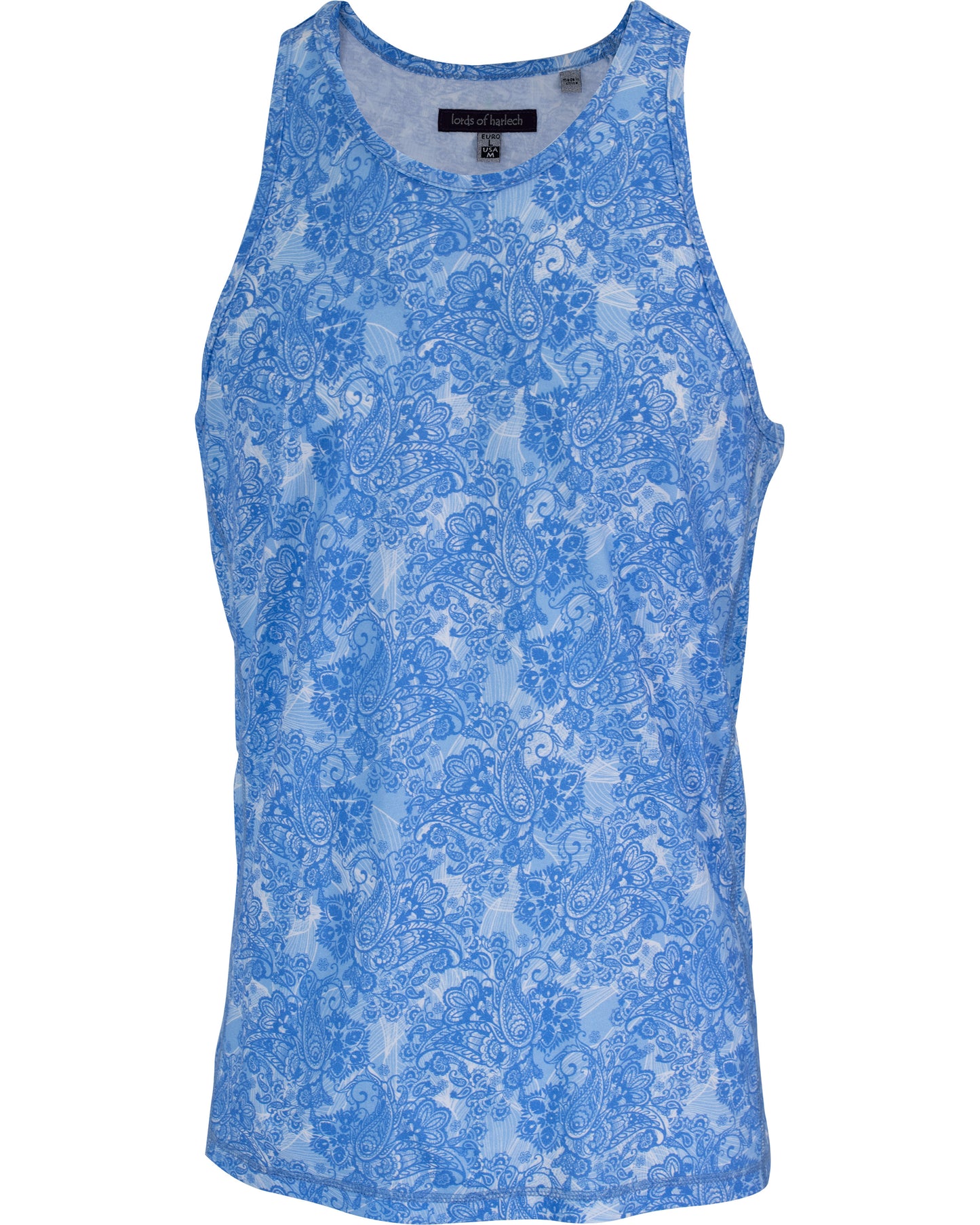TEDFORD PAISLEY WAVE TANK IN BLUE
