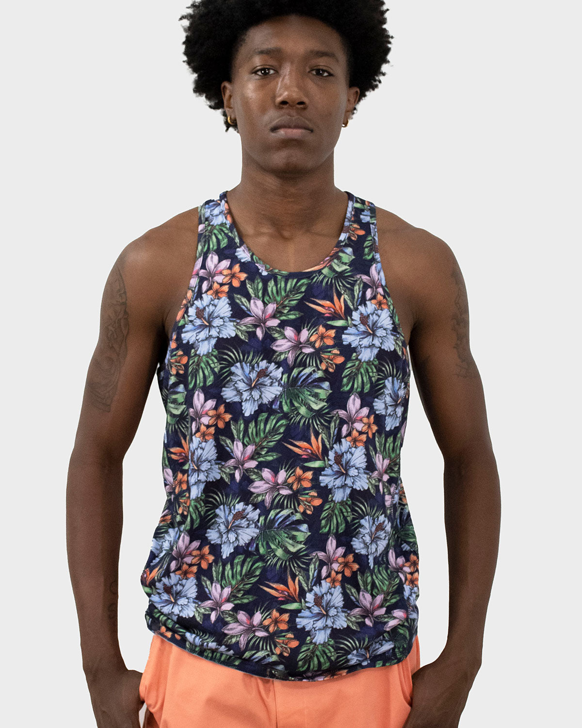 TEDFORD TANK COLORFUL FLORAL NAVY