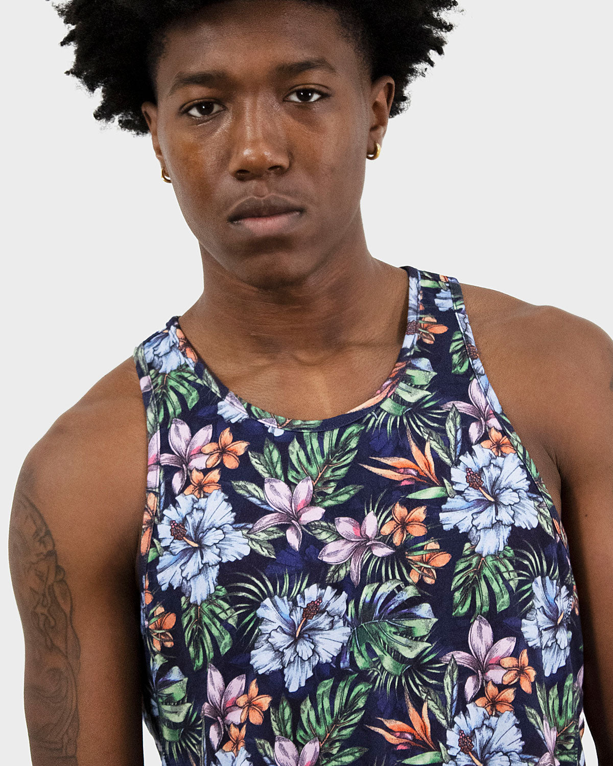 TEDFORD TANK COLORFUL FLORAL NAVY