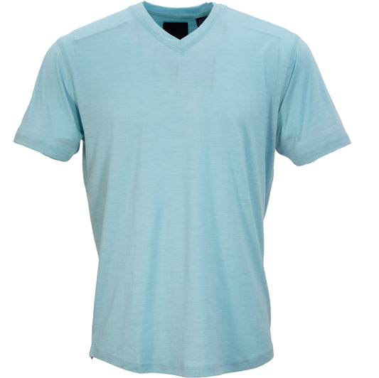 VICTOR V-NECK MERINO SHIRT - NILE