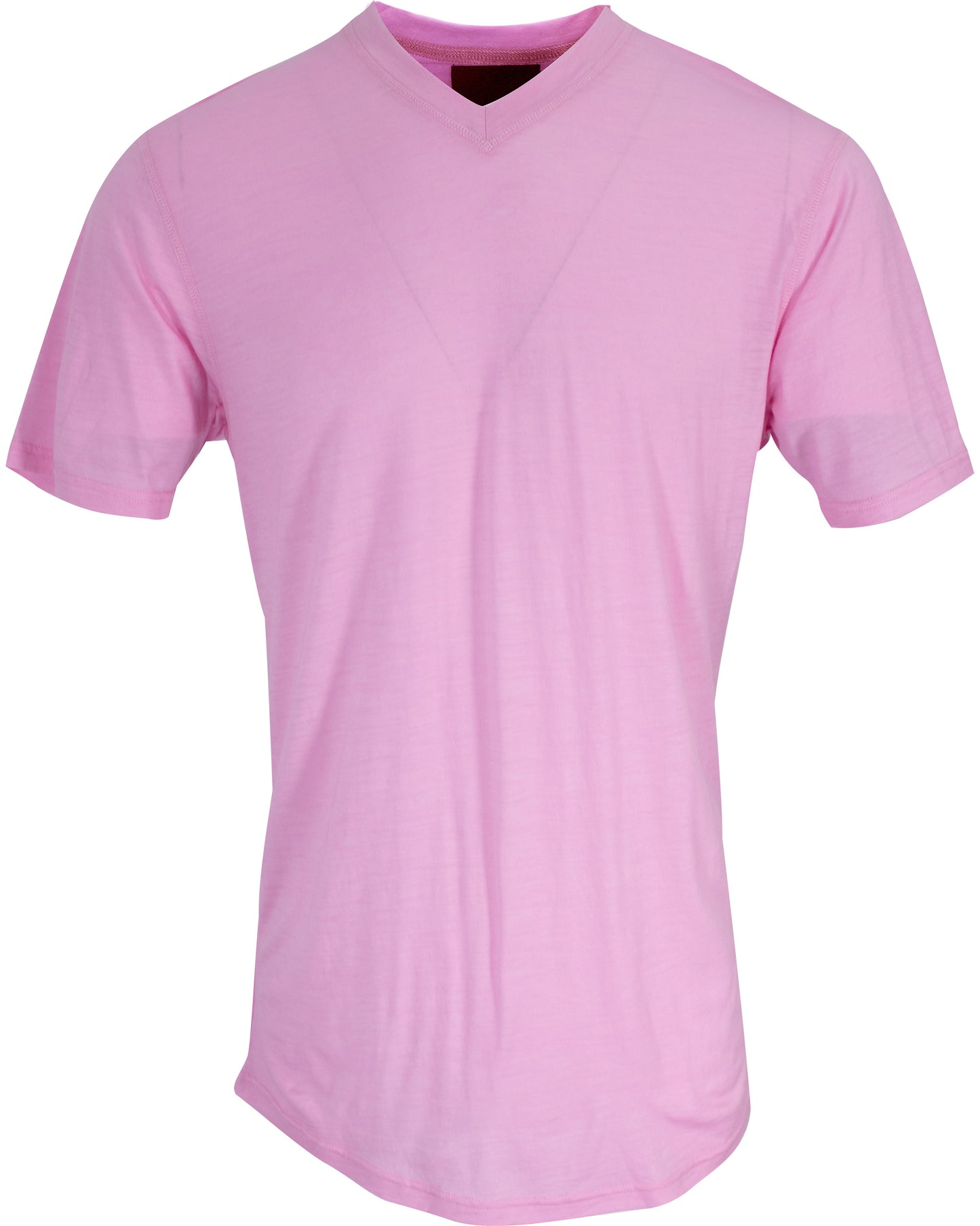 VICTOR V-NECK MERINO SHIRT IN PINK