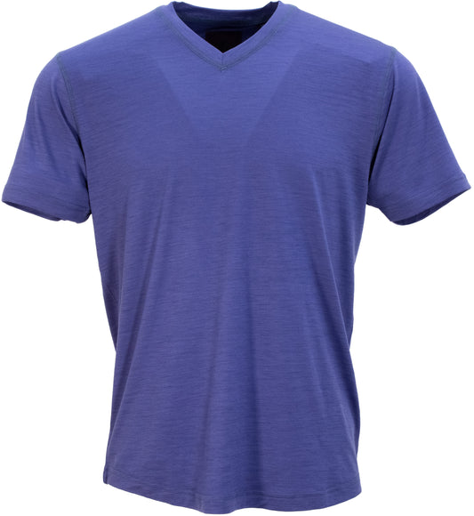 VICTOR V-NECK MERINO SHIRT IN SKIPPER