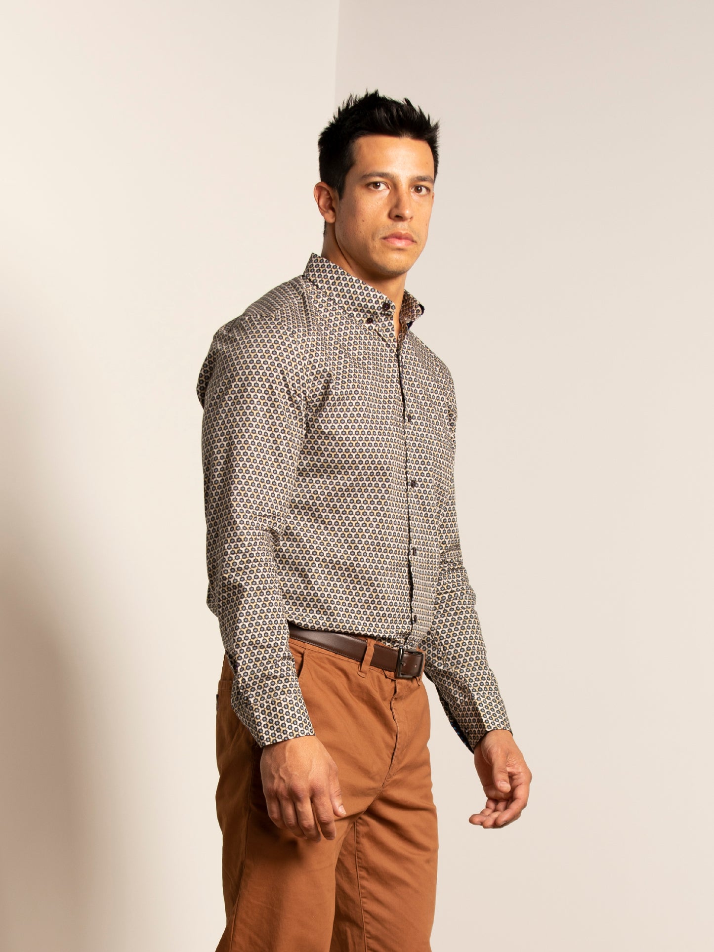 Mitchell Hexangle Grey/Tan Shirt