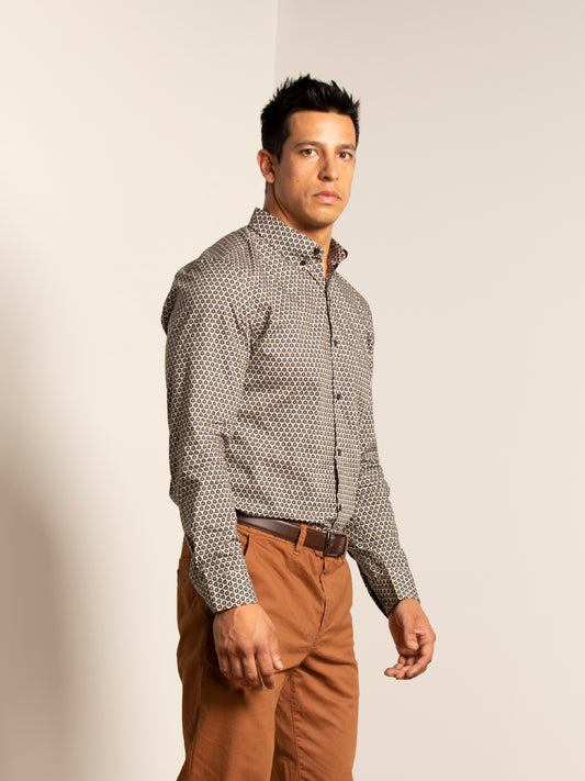 Mitchell Hexangle Grey/Tan Shirt
